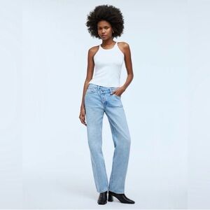NWOT Madwell Light Wash Low Slung Straight-Leg Crossover Waist Jeans